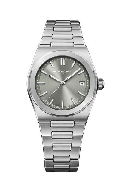 Raymond Weil simple A.R.T. Men's Automatic Sage Grey Dial Stainless Steel Bracelet Watch, 38 mm 1000-ST-52001