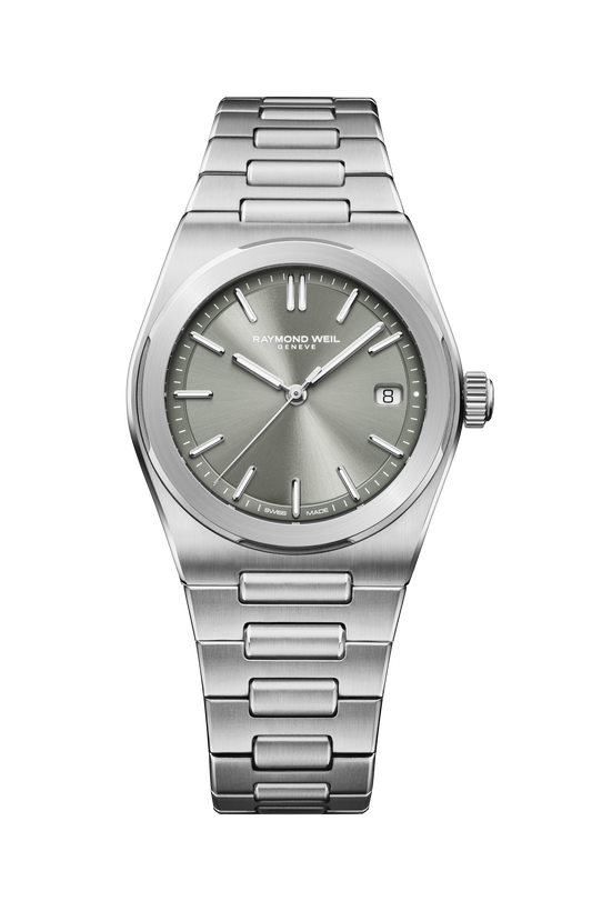 Raymond Weil simple A.R.T. Men's Automatic Sage Grey Dial Stainless Steel Bracelet Watch, 38 mm 1000-ST-52001
