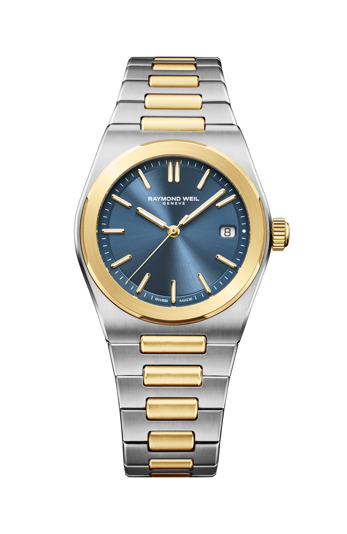 Raymond Weil simple A.R.T. Men's Automatic Blue Dial Two-Tone Stainless Steel Bracelet Watch, 38 mm 1000-STP-50001