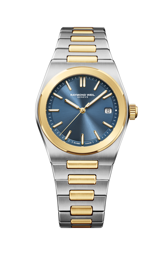 Raymond Weil simple A.R.T. Men's Automatic Blue Dial Two-Tone Stainless Steel Bracelet Watch, 38 mm 1000-STP-50001
