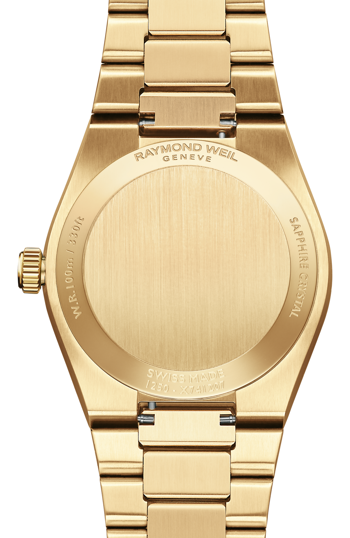 Raymond Weil simple A.R.T. Mother-of-pearl Dial Integrated Bracelet Stainless Steel With Yellow Gold PVD Quartz Watch, 30 mm 1250-P-97081