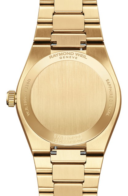 Raymond Weil simple A.R.T. Mother-of-pearl Dial Integrated Bracelet Stainless Steel With Yellow Gold PVD Quartz Watch, 30 mm 1250-P-97081