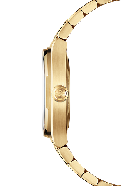 Raymond Weil simple A.R.T. Mother-of-pearl Dial Integrated Bracelet Stainless Steel With Yellow Gold PVD Quartz Watch, 30 mm 1250-P-97081