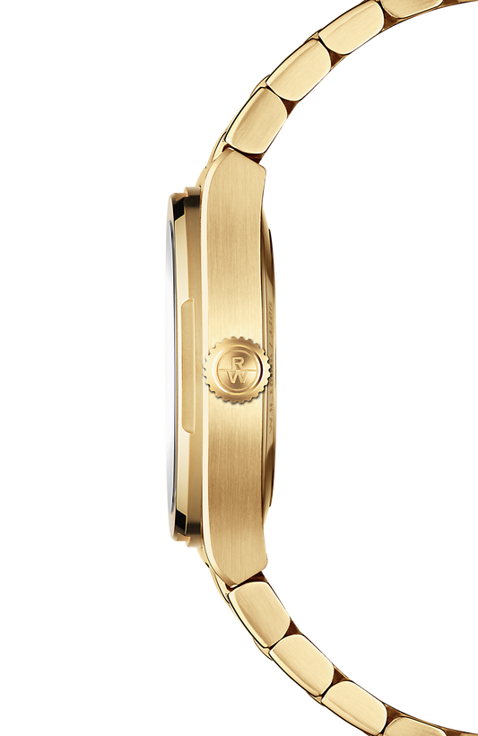 Raymond Weil simple A.R.T. Mother-of-pearl Dial Integrated Bracelet Stainless Steel With Yellow Gold PVD Quartz Watch, 30 mm 1250-P-97081
