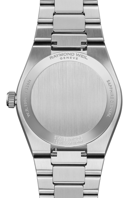 Raymond Weil simple A.R.T. Mother-of-pearl Dial Integrated Stainless Steel Bracelet Quartz Watch, 30 mm 1250-ST-97081