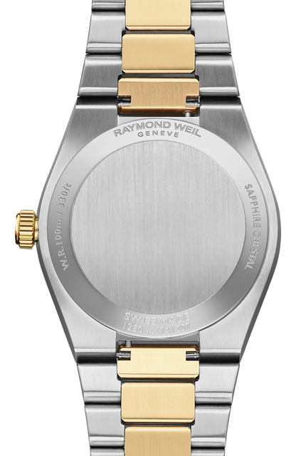 Raymond Weil simple A.R.T. Mother-of-pearl Dial Integrated Two-tone Bracelet Quartz Watch, 30 mm 1250-STP-97081