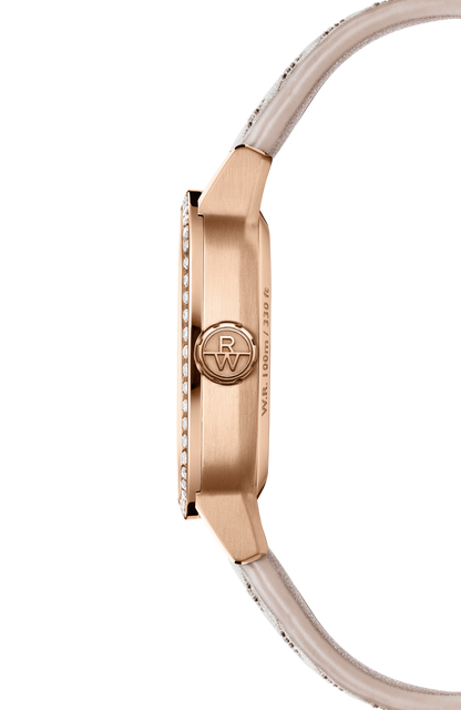 Raymond Weil simple Freelancer Automatic Moon Phase and Leather Strap Cushion Shape Watch, 34 x 34 mm 2496-C5S-40051
