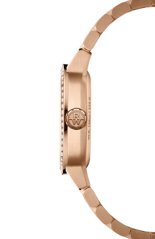 Raymond Weil simple Freelancer Ladies Automatic Moon Phase Cushion Shape Watch, 34 x 34 mm 2496-P5S-40051