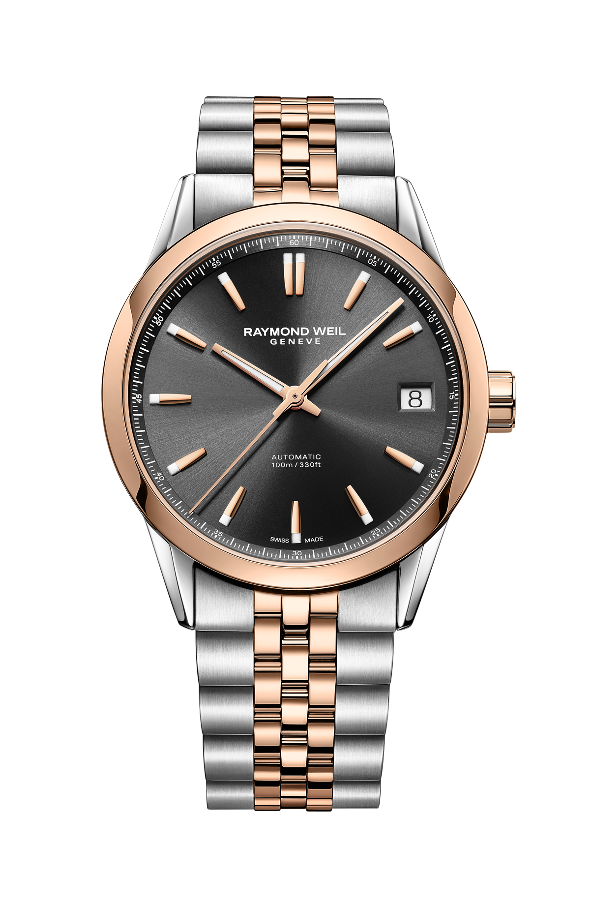 Raymond Weil simple Freelancer Men's Automatic Classic Two-Tone Black Dial Date Watch, 40 mm 2741-SP5-20001