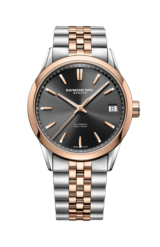 Raymond Weil simple Freelancer Men's Automatic Classic Two-Tone Black Dial Date Watch, 40 mm 2741-SP5-20001