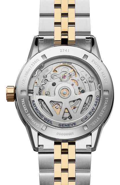 Raymond Weil simple Freelancer Men's Automatic Classic Two-Tone Blue Dial Date Watch, 40 mm 2741-STP-50001