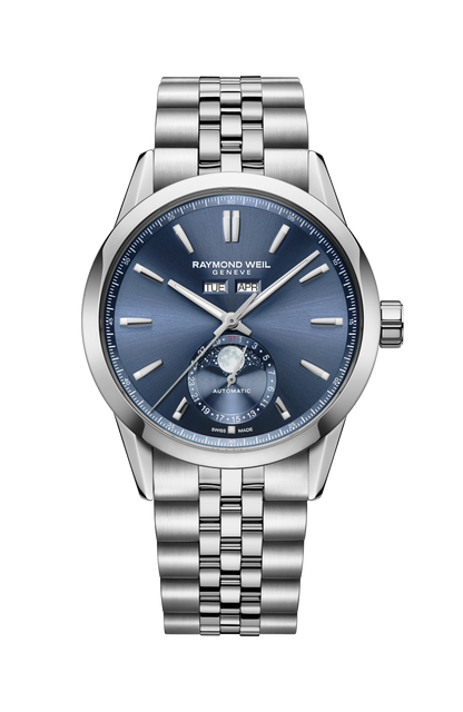 Raymond Weil simple Freelancer Automatic Complete Calendar Blue Sunray Dial Watch, 40 mm 2766-ST-50001