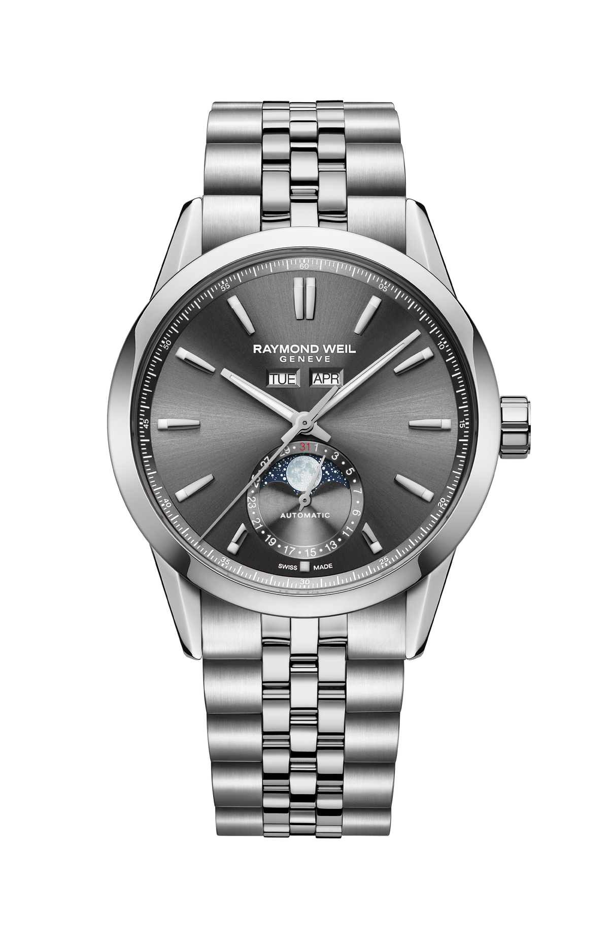 Raymond Weil simple Freelancer Automatic Complete Calendar Anthracite Sunray Dial Watch, 40 mm 2766-ST-60001