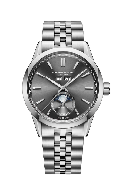 Raymond Weil simple Freelancer Automatic Complete Calendar Anthracite Sunray Dial Watch, 40 mm 2766-ST-60001