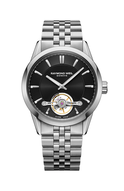 Raymond Weil simple Freelancer Calibre RW1212 Men's Automatic Black Steel Watch, 42 mm 2781-ST-20051