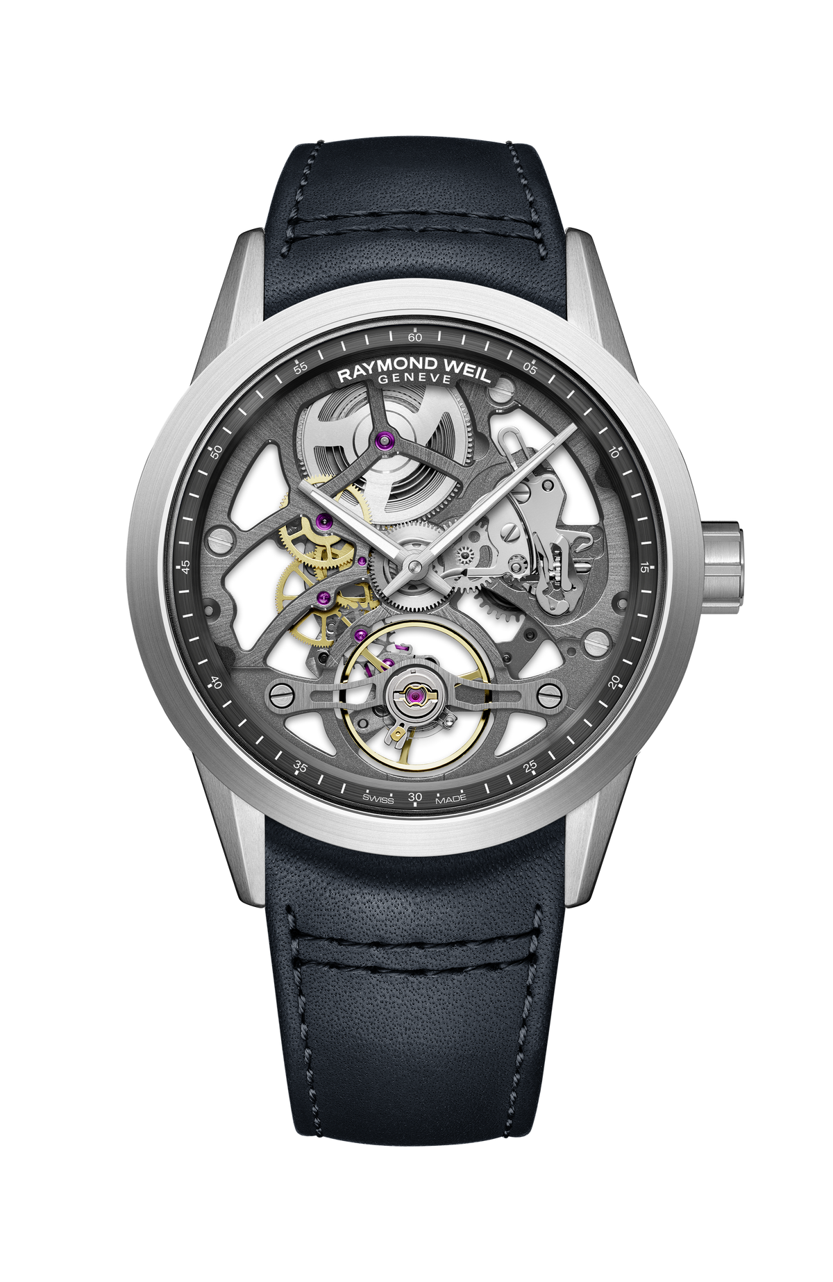 Raymond Weil simple Freelancer Calibre RW1212 Men's Anthracite Skeleton Automatic Watch, 40 mm 2786-STC-60000