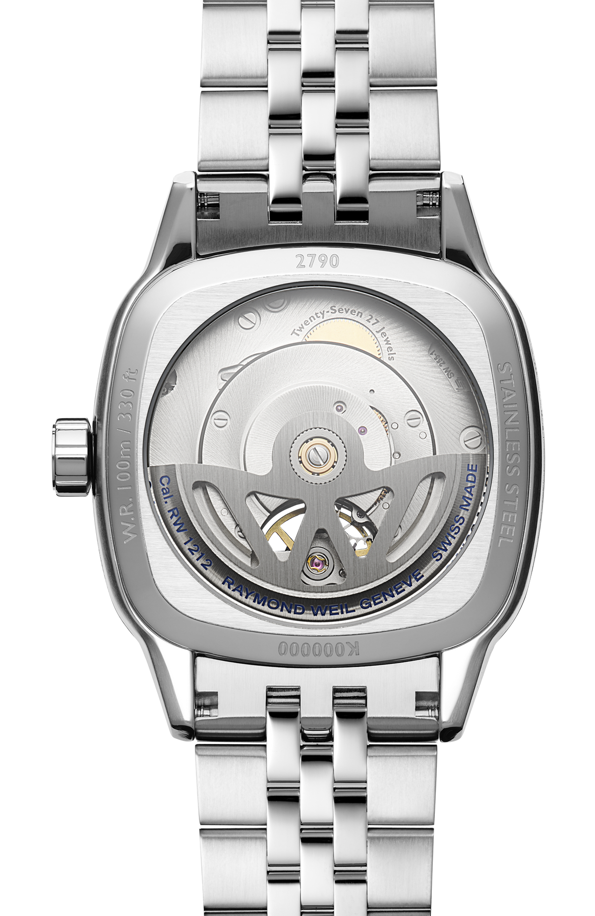 Raymond Weil simple Freelancer Calibre RW1212 Men’s Automatic Black Steel Cushion Shape Watch, 40 x 40 mm 2790-ST-20051
