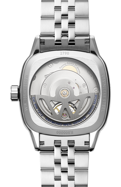 Raymond Weil simple Freelancer Calibre RW1212 Men’s Automatic Black Steel Cushion Shape Watch, 40 x 40 mm 2790-ST-20051
