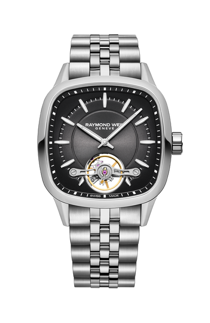 Raymond Weil simple Freelancer Calibre RW1212 Men’s Automatic Black Steel Cushion Shape Watch, 40 x 40 mm 2790-ST-20051