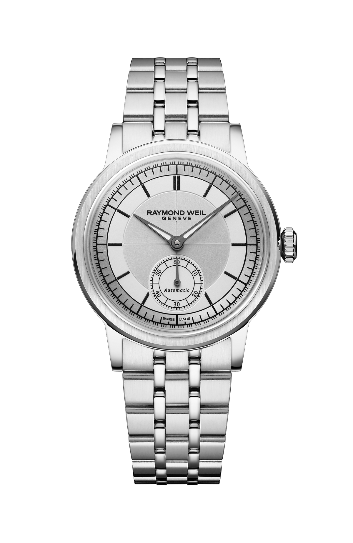 Raymond Weil simple Millesime Automatic Small Seconds Silver Dial Watch, 35mm 2130-ST-65001