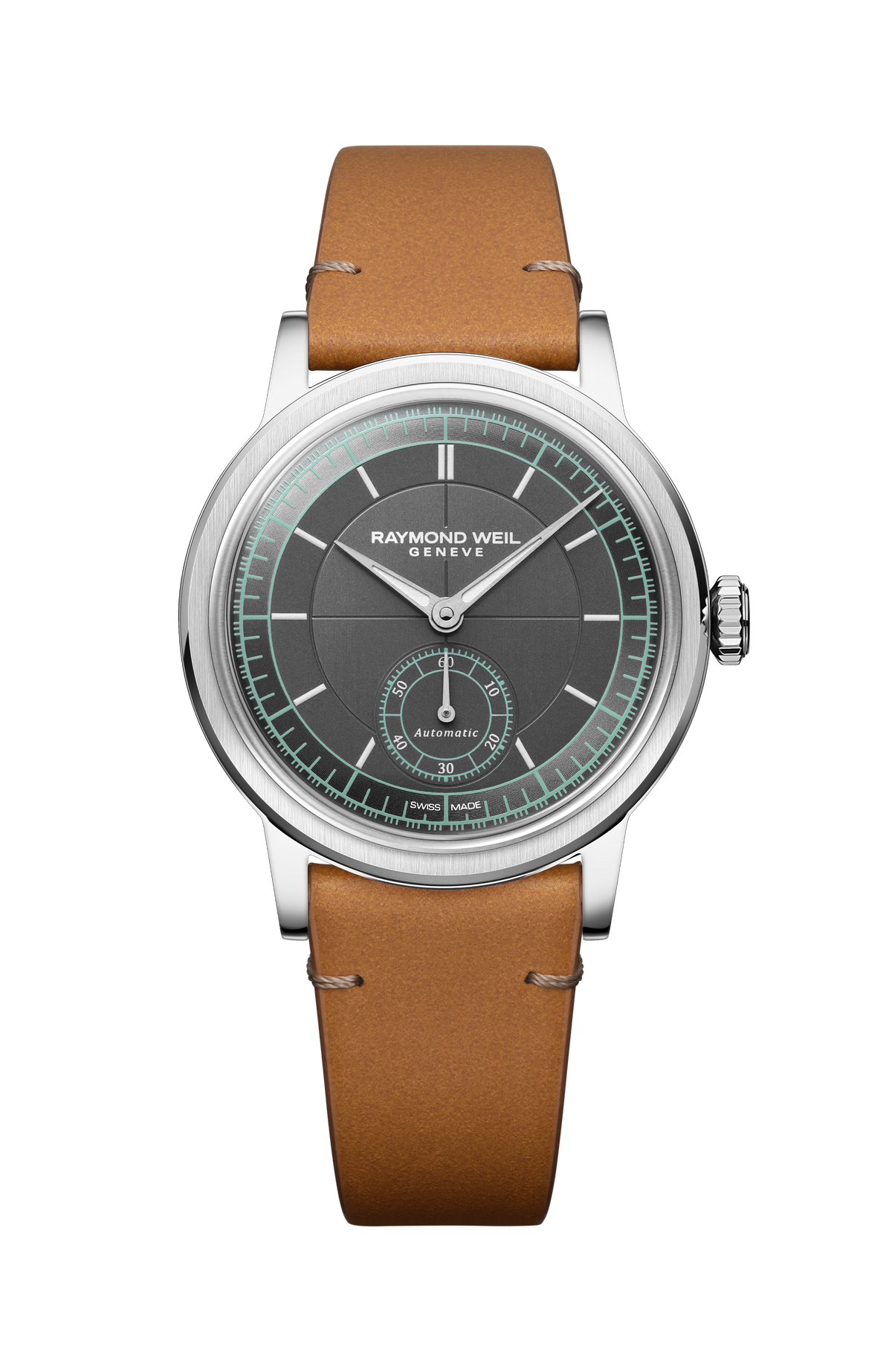 Raymond Weil simple Millesime Automatic Small Seconds Menthol Minute Track Watch, 35mm 2130-STC-60521
