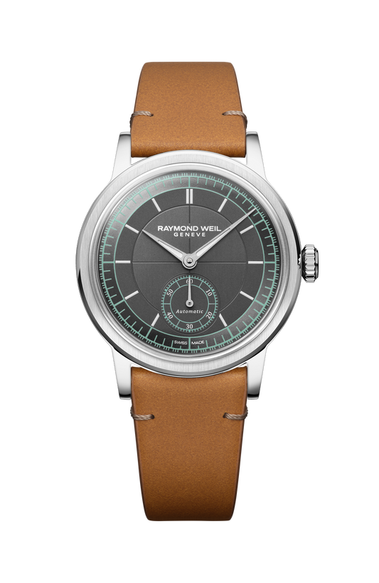 Raymond Weil simple Millesime Automatic Small Seconds Menthol Minute Track Watch, 35mm 2130-STC-60521