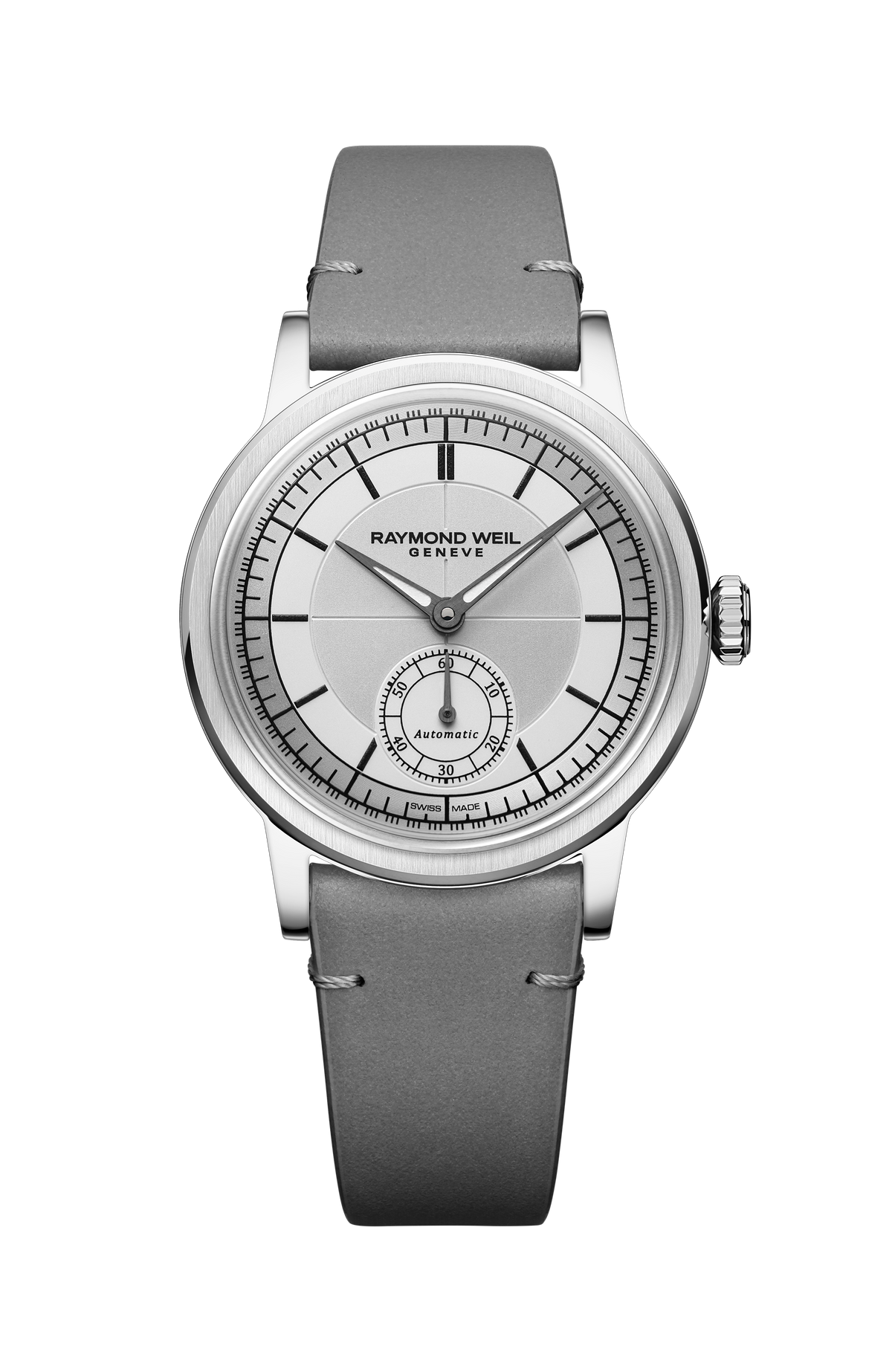 Raymond Weil simple Millesime Automatic Small Seconds Silver Dial Watch, 35mm 2130-STC-65001