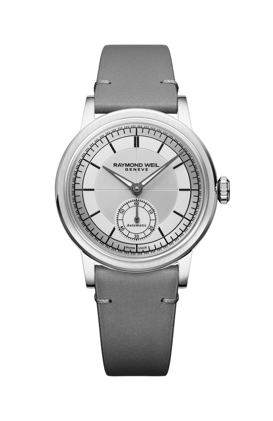 Raymond Weil simple Millesime Automatic Small Seconds Silver Dial Watch, 35mm 2130-STC-65001