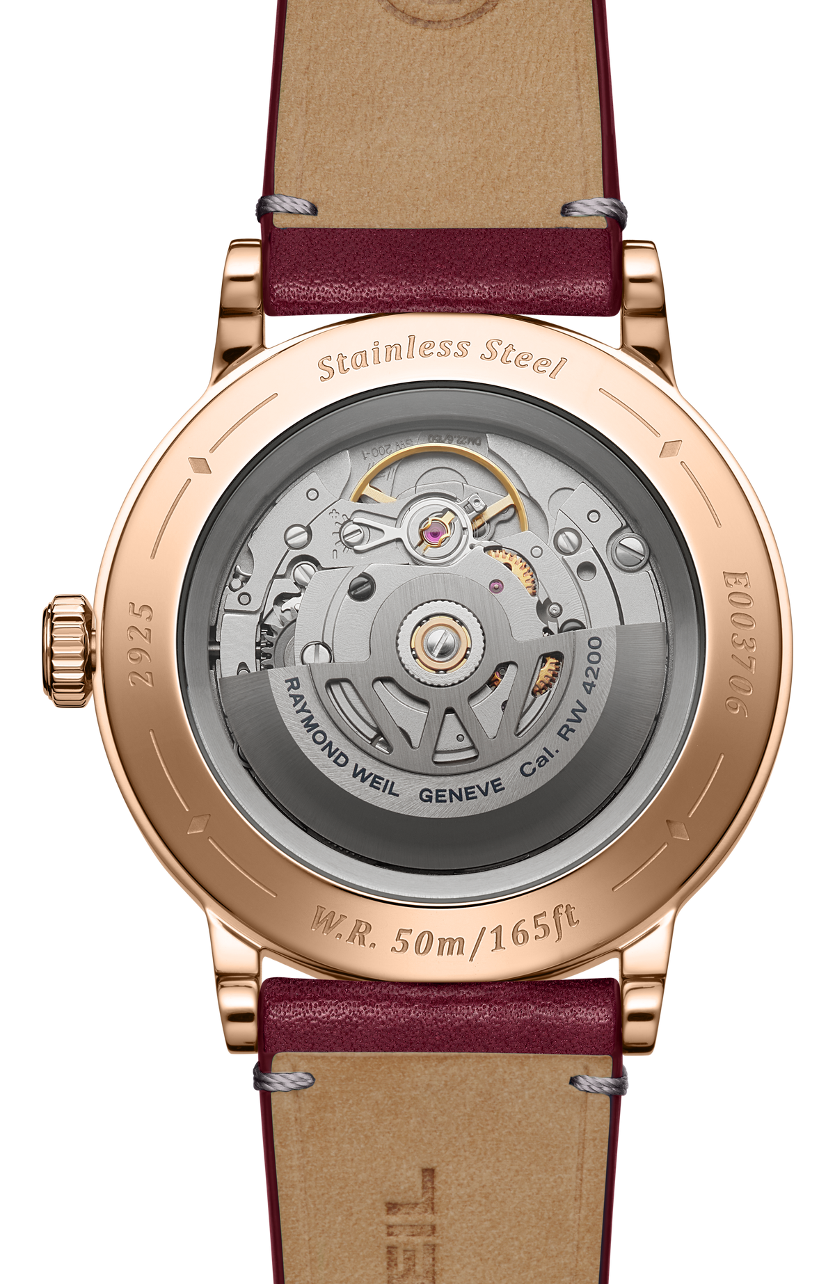 Raymond Weil simple Millesime Automatic Central Seconds Red Grape Dial Watch, 39 mm 2925-PC5-45001