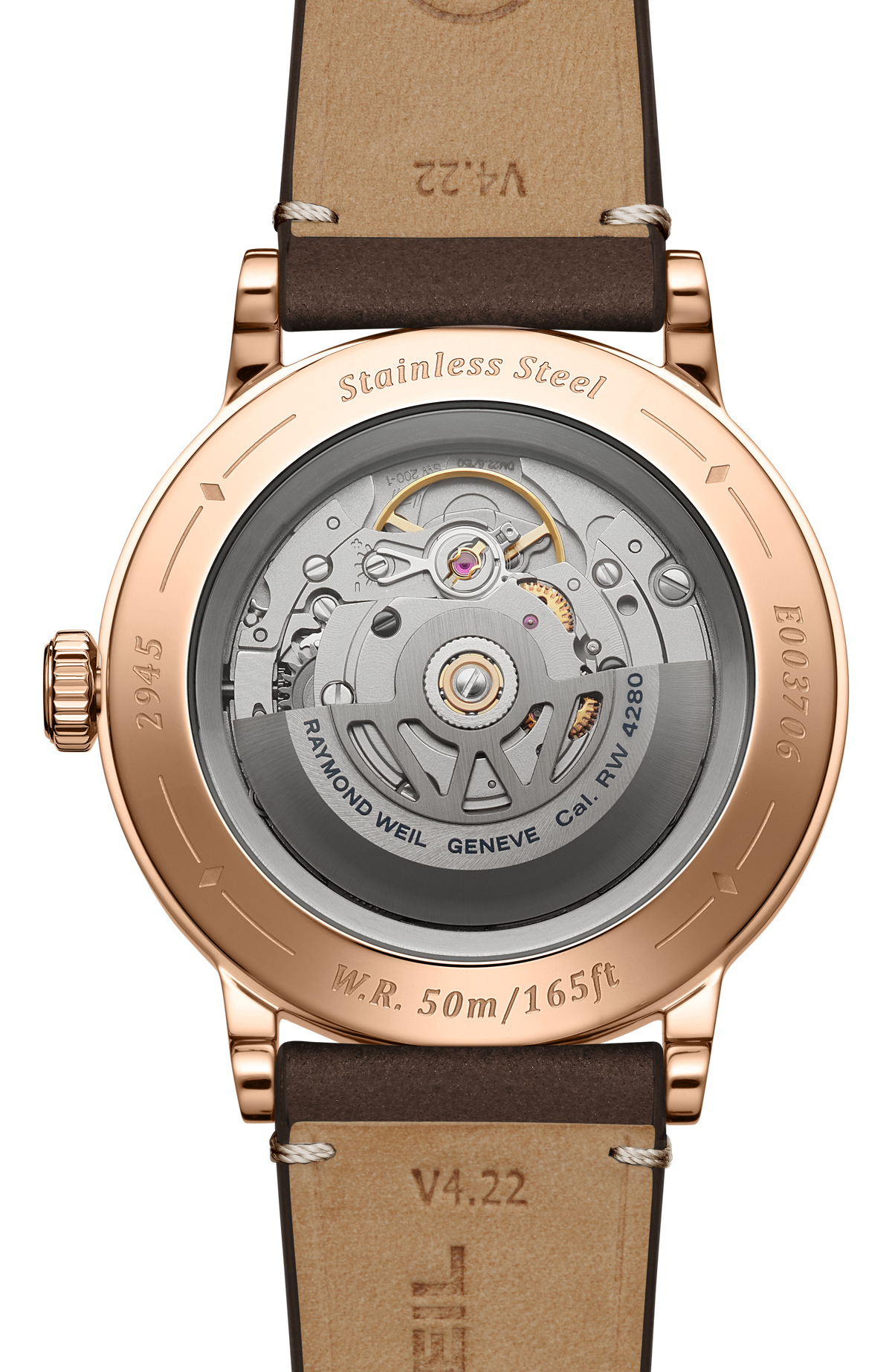 Raymond Weil simple Millesime Automatic Moon Phase Brown Dial Watch, 39 mm 2945-PC5-70001