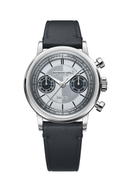 Raymond Weil simple Millesime 'Jubilee' Limited Edition Bi-Compax Chronograph Blue Dial Watch, 39 mm 7776-STC-65501