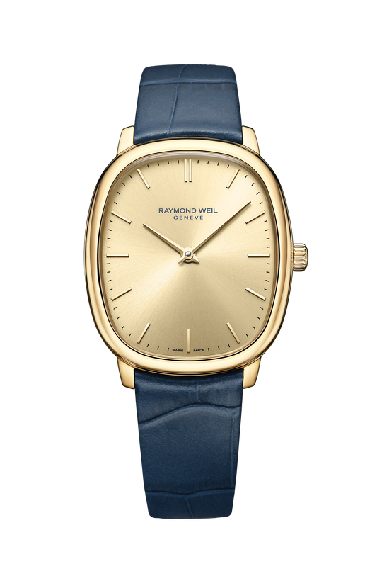 Raymond Weil simple Toccata Heritage Gold Dial Mechanical Watch, 33 x 38 mm 2280-PC-10001