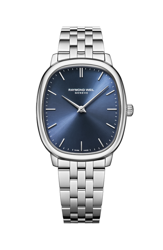 Raymond Weil simple Toccata Heritage Blue dial Mechanical Bracelet Watch, 33 x 38 mm 2280-ST-50001