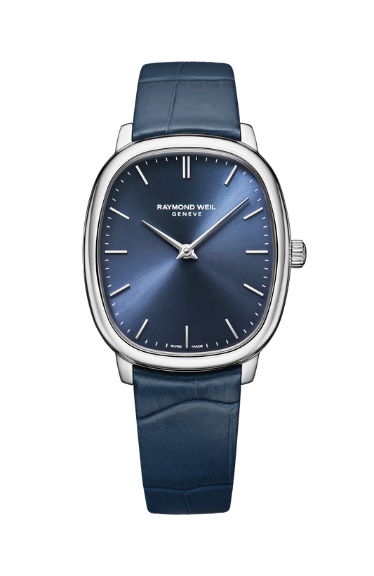 Raymond Weil simple Toccata Heritage Blue dial Mechanical Watch, 33 x 38 mm 2280-STC-50001