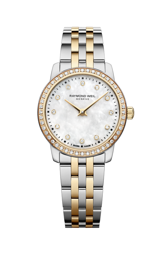 Raymond Weil simple Toccata Ladies Classic Two-tone Gold 60 Diamond Steel Quartz Watch, 24 mm 5024-SPS-97081