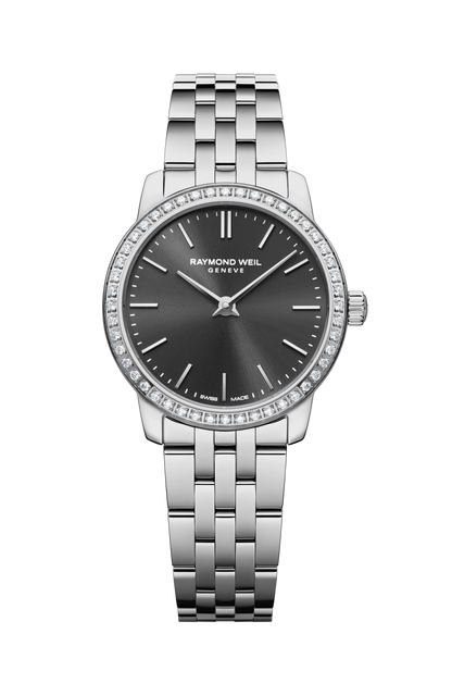 Raymond Weil simple Toccata Ladies Classic Diamond Stainless Steel Black Dial Quartz Watch, 24 mm 5024-STS-60001