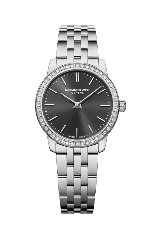 Raymond Weil simple Toccata Ladies Classic Diamond Stainless Steel Black Dial Quartz Watch, 24 mm 5024-STS-60001