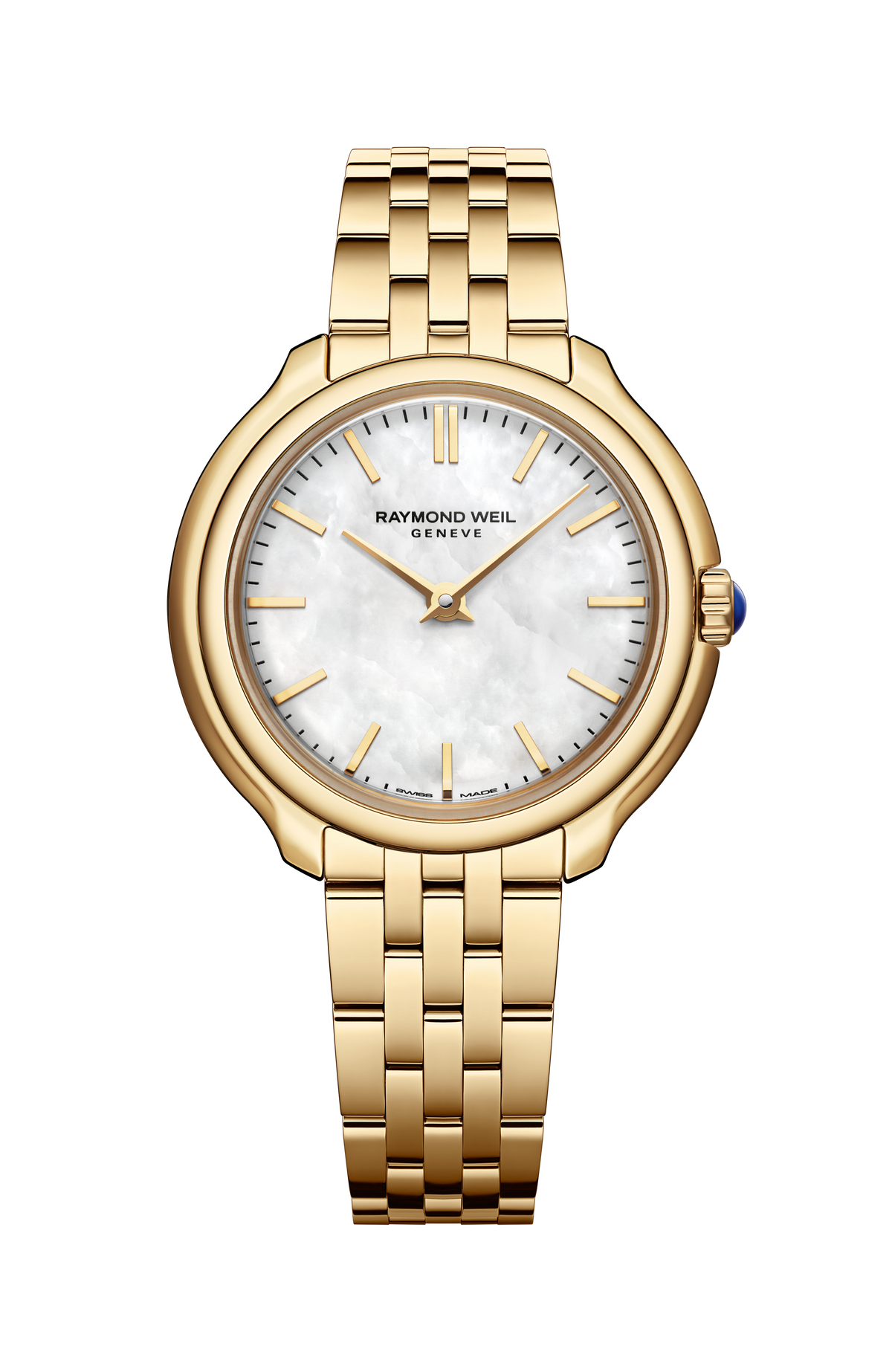 Raymond Weil simple Toccata Ladies Heritage Yellow Gold PVD White Mother-of-Pearl Quartz Watch, 28 mm 5250-P-97001