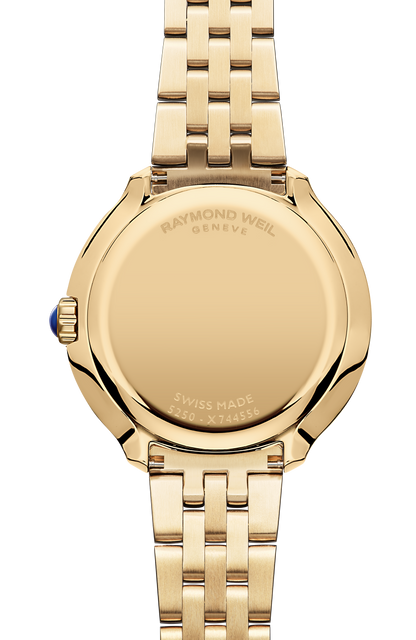 Raymond Weil simple Toccata Ladies Heritage Diamond Yellow Gold PVD White Dial Quartz Watch, 28 mm 5250-PS-00650