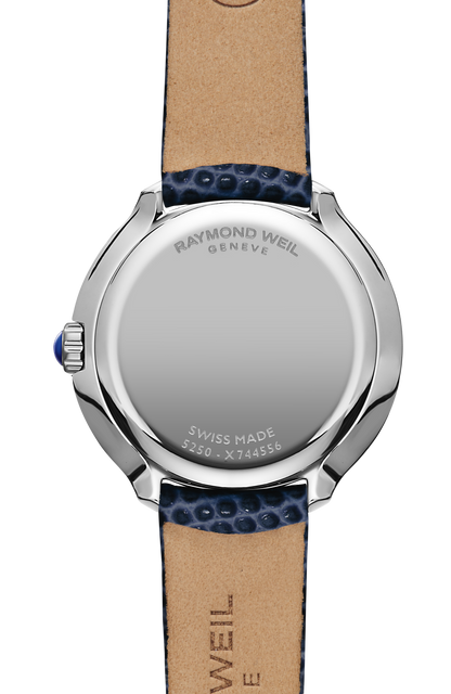 Raymond Weil simple Toccata Ladies Heritage Stainless Steel White Dial Leather Quartz Watch, 28 mm 5250-STC-00650