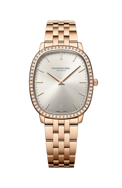 Raymond Weil simple Toccata Heritage Old Silver Dial Quartz Diamonds Bracelet Watch, 31 x 36 mm 5280-P5S-64001