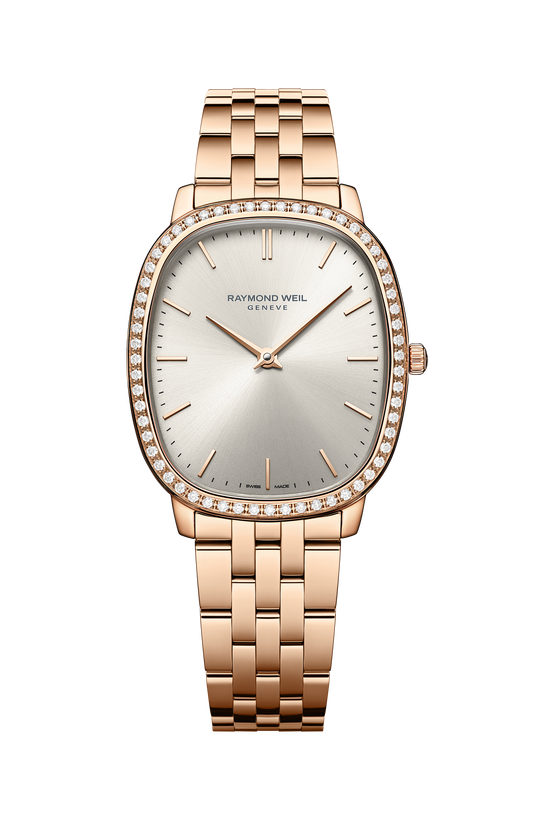 Raymond Weil simple Toccata Heritage Old Silver Dial Quartz Diamonds Bracelet Watch, 31 x 36 mm 5280-P5S-64001