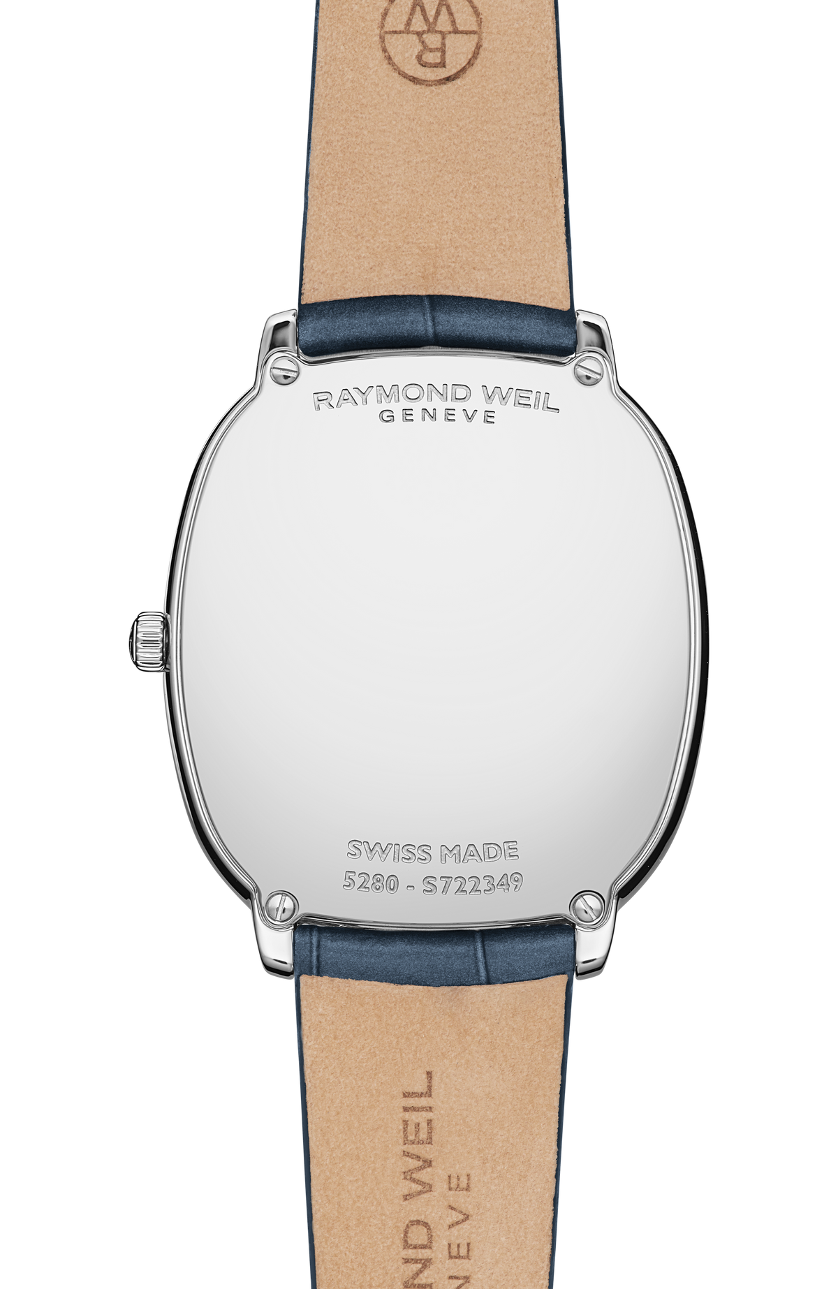 Raymond Weil simple Toccata Heritage Blue Dial Blue Leather Strap Quartz Watch, 31 x 36 mm 5280-STC-50001