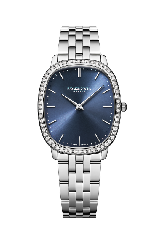 Raymond Weil simple Toccata Heritage Blue Dial Quartz Diamonds Bracelet Watch, 31 x 36 mm 5280-STS-50001