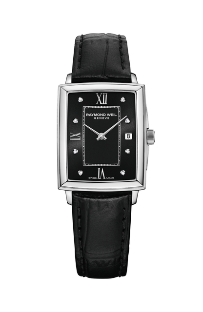 Raymond Weil simple Toccata Ladies Black Dial Diamond Quartz Watch, 22 x 28 mm 5925-STC-00295