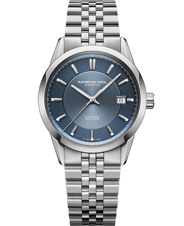 Freelancer Automatic Blue Dial Stainless Steel Bracelet Watch, 38mm