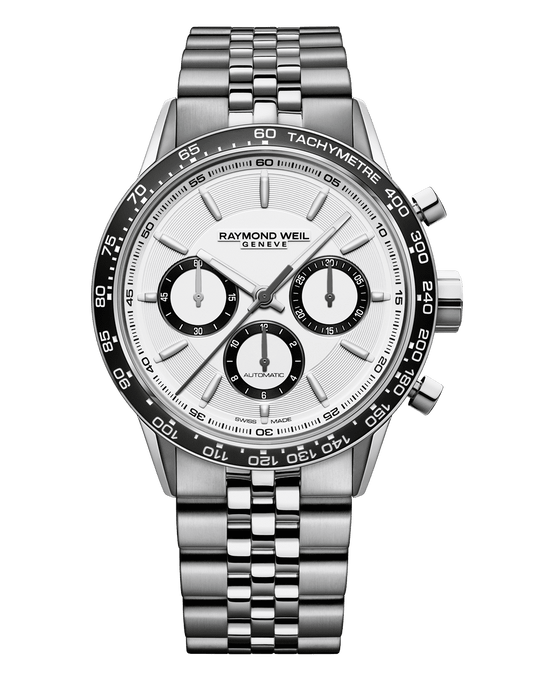 Freelancer Men's Automatic Chronograph White Dial Bracelet Watch, 43.5mm