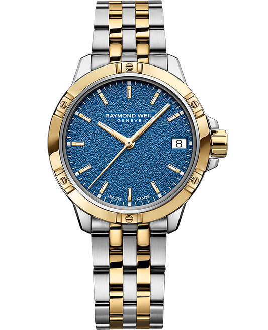 Tango Ladies Quartz Blue Frosted Dial Two-Tone Bracelet Watch, 30mm