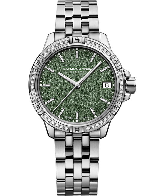 Tango Ladies Quartz 36 Diamond Green Frosted Dial Bracelet Watch, 30mm