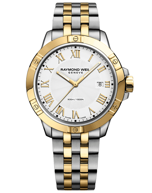 Tango Men's Quartz White Dial Two-Tone Bracelet Watch, 41MM